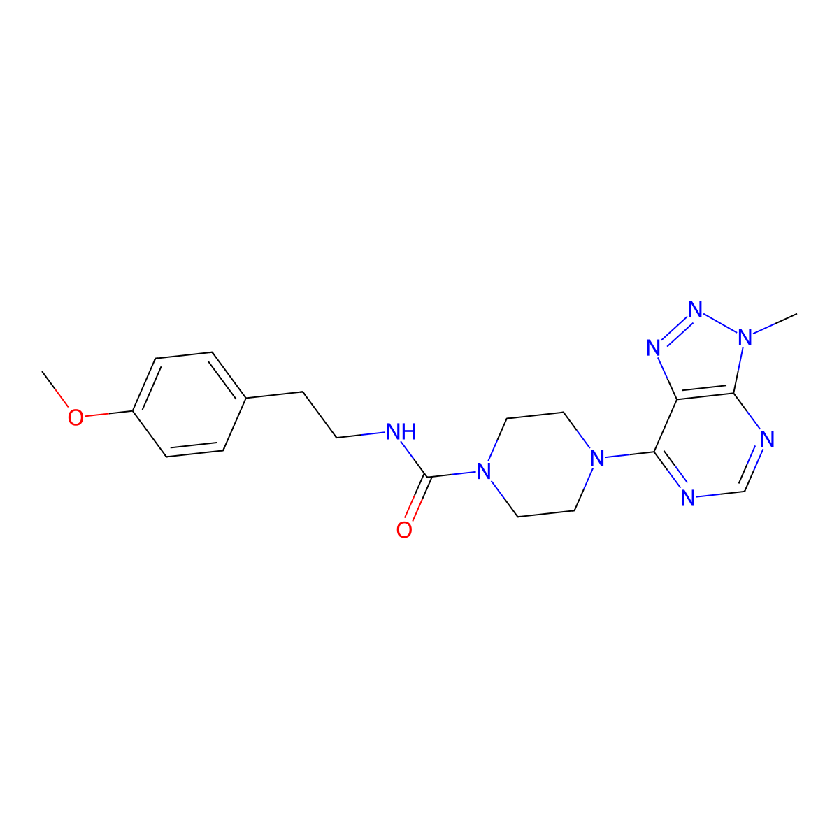 N-[2-(4-methoxyphenyl)ethyl]-4-{3-methyl-3H-[1,2,3]triazolo[4,5-d]pyrimidin-7-yl}piperazine-1-carboxamide molecular structure, CAS 1058388-15-0