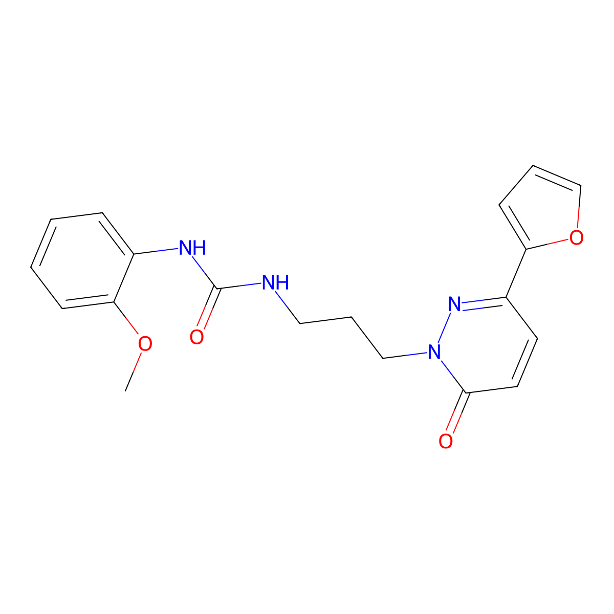 3-{3-[3-(Furan-2-yl)-6-oxo-1,6-dihydropyridazin-1-yl]propyl}-1-(2-methoxyphenyl)urea molecular structure, CAS 1058393-14-8