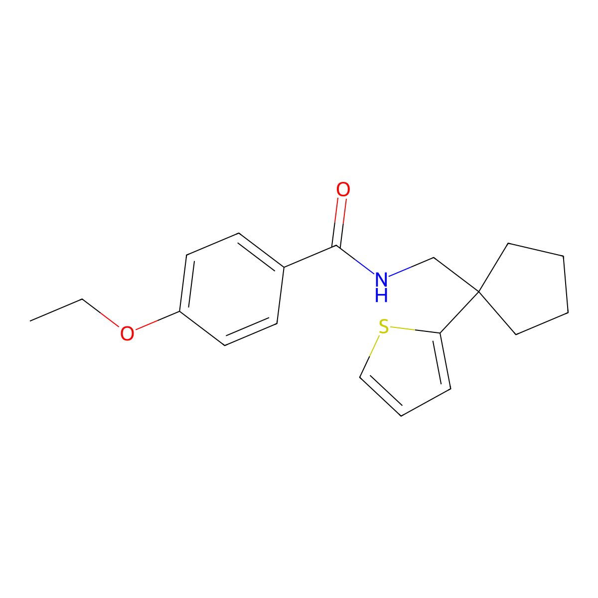 4-ethoxy-N-{[1-(thiophen-2-yl)cyclopentyl]methyl}benzamide molecular structure, CAS 1058394-41-4