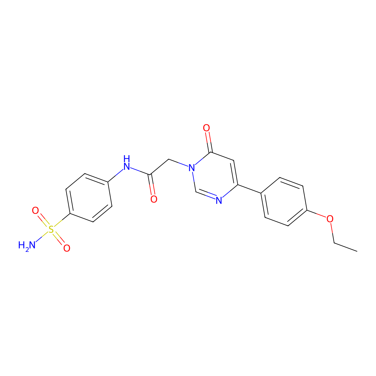 2-[4-(4-ethoxyphenyl)-6-oxo-1,6-dihydropyrimidin-1-yl]-N-(4-sulfamoylphenyl)acetamide molecular structure, CAS 1058397-41-3