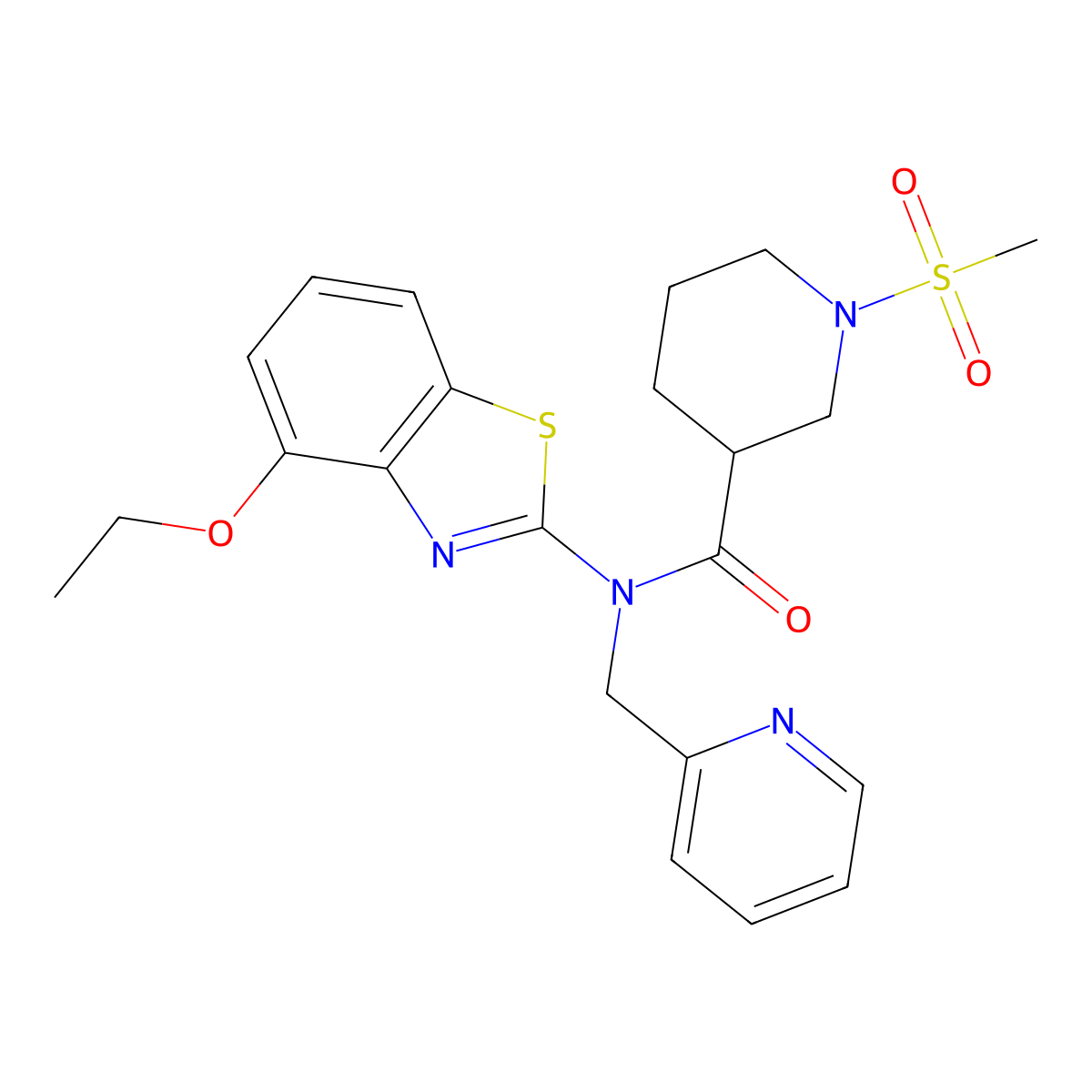 N-(4-ethoxybenzo[d]thiazol-2-yl)-1-(methylsulfonyl)-N-(pyridin-2-ylmethyl)piperidine-3-carboxamide molecular structure, CAS 1058399-38-4