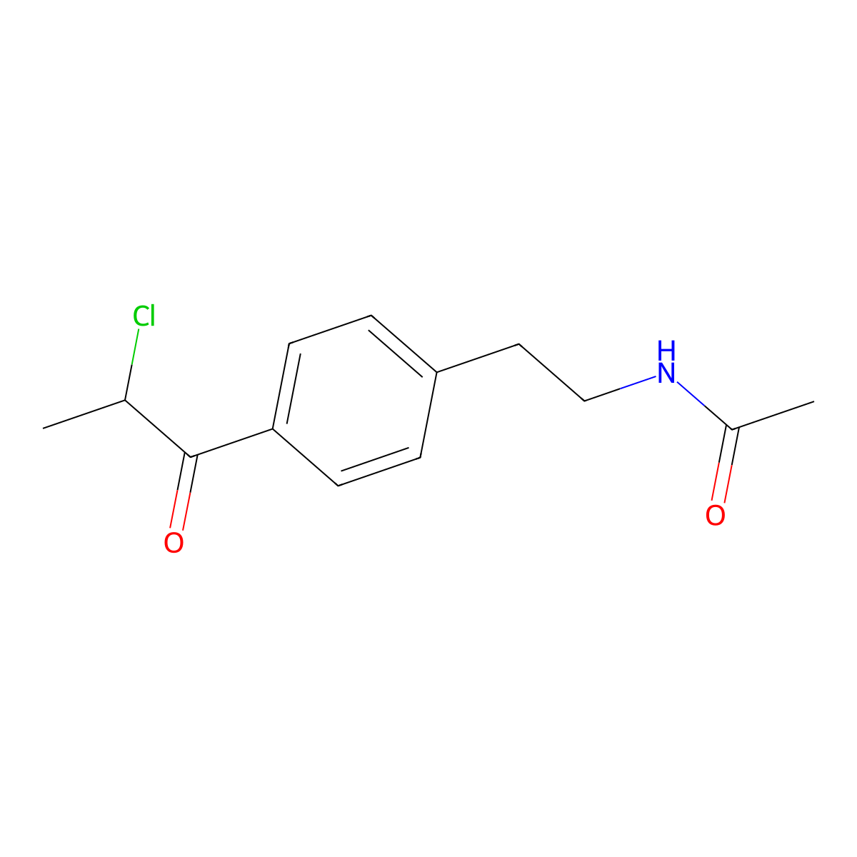N-{2-[4-(2-chloropropanoyl)phenyl]ethyl}acetamide molecular structure, CAS 105842-89-5