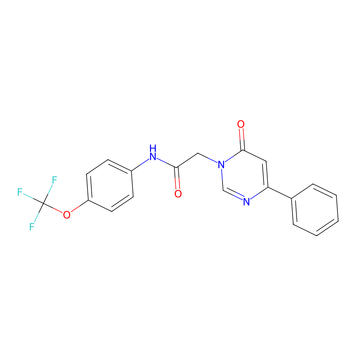 2-(6-oxo-4-phenyl-1,6-dihydropyrimidin-1-yl)-N-[4-(trifluoromethoxy)phenyl]acetamide molecular structure, CAS 1058422-79-9