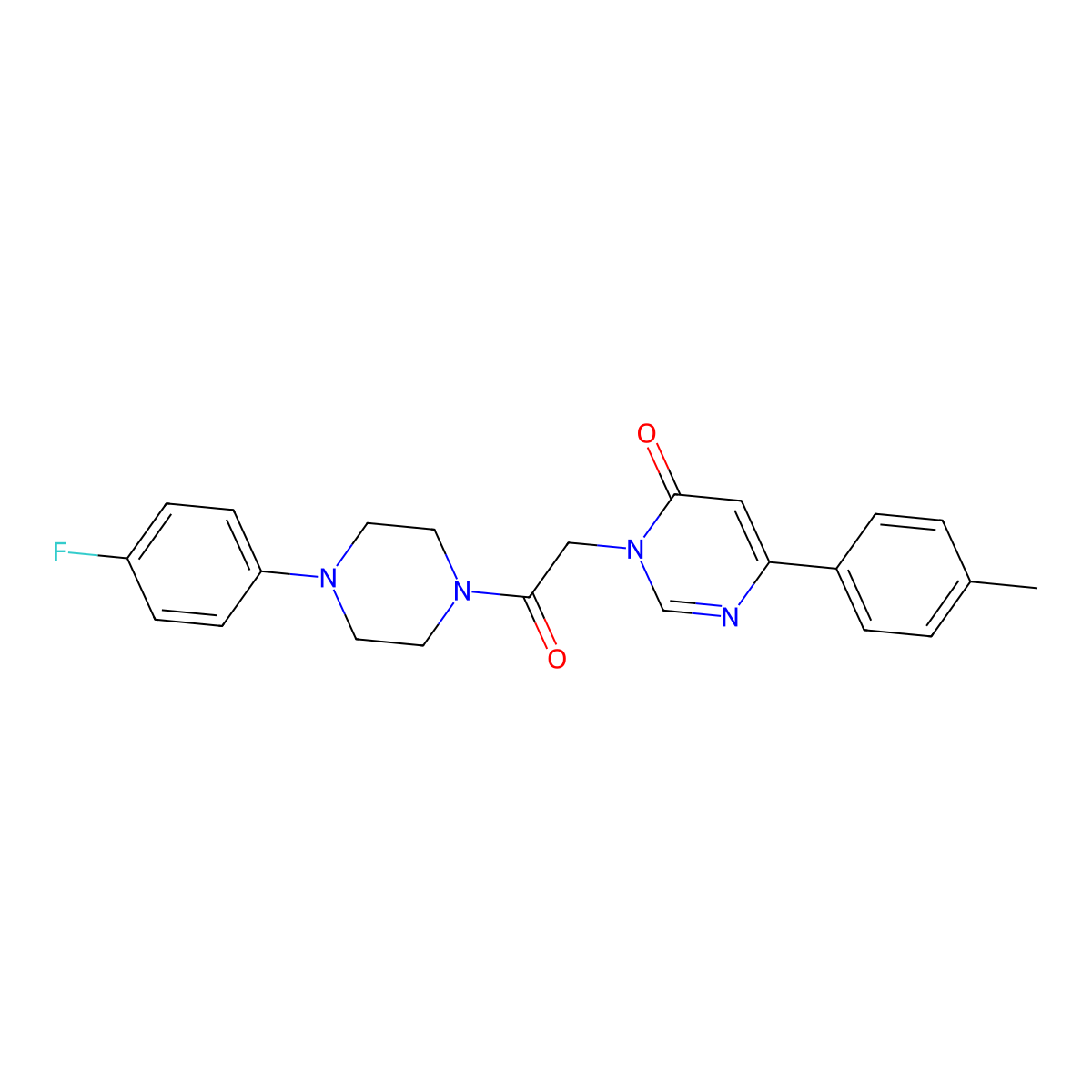 3-{2-[4-(4-Fluorophenyl)piperazin-1-yl]-2-oxoethyl}-6-(4-methylphenyl)-3,4-dihydropyrimidin-4-one molecular structure, CAS 1058423-35-0