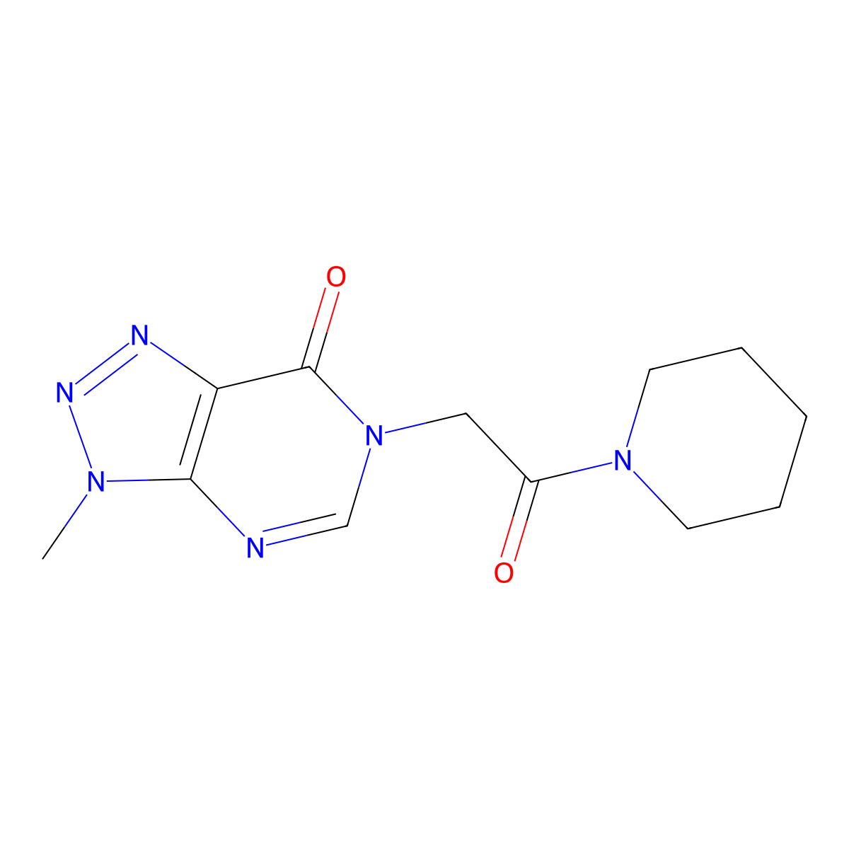 3-methyl-6-[2-oxo-2-(piperidin-1-yl)ethyl]-3H,6H,7H-[1,2,3]triazolo[4,5-d]pyrimidin-7-one molecular structure, CAS 1058432-49-7