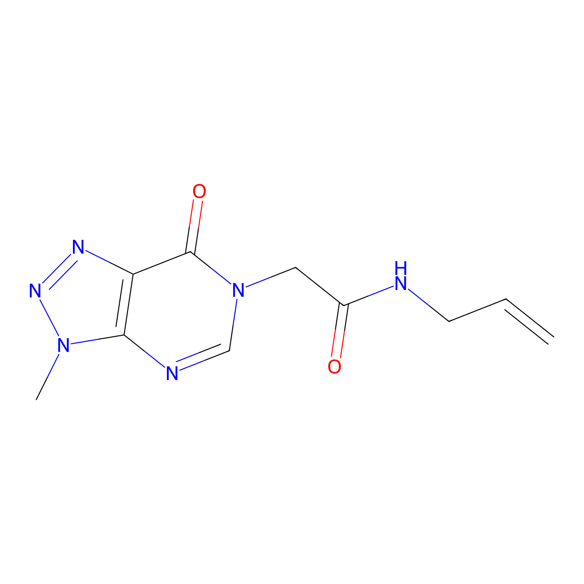 N-allyl-2-(3-methyl-7-oxo-3H-[1,2,3]triazolo[4,5-d]pyrimidin-6(7H)-yl)acetamide molecular structure, CAS 1058432-65-7