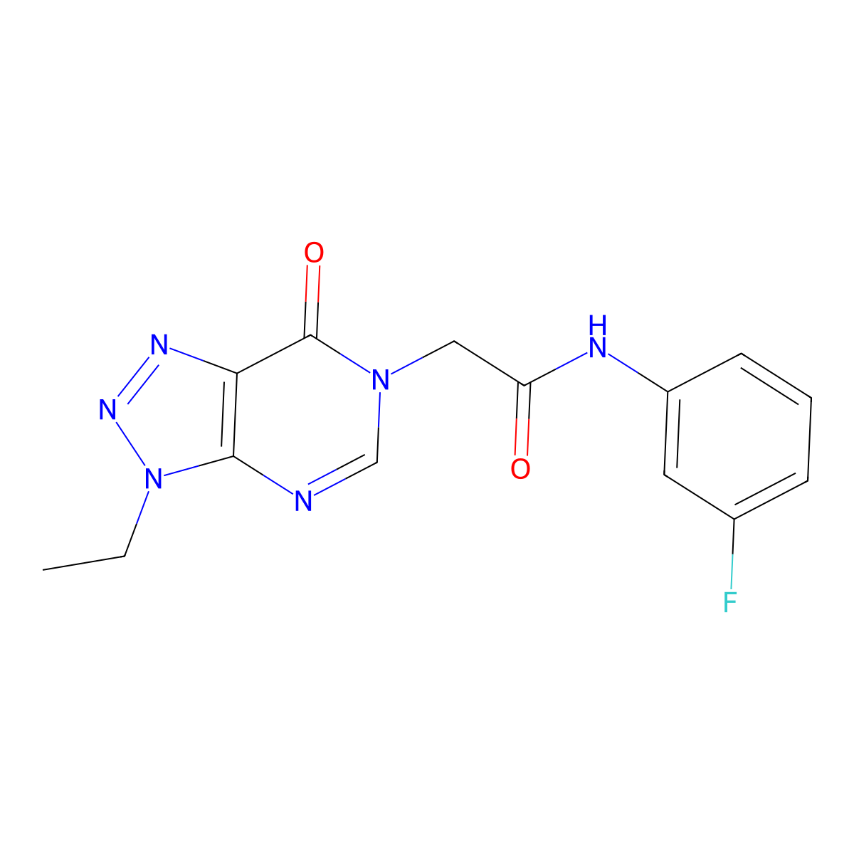 2-{3-ethyl-7-oxo-3H,6H,7H-[1,2,3]triazolo[4,5-d]pyrimidin-6-yl}-N-(3-fluorophenyl)acetamide molecular structure, CAS 1058432-94-2