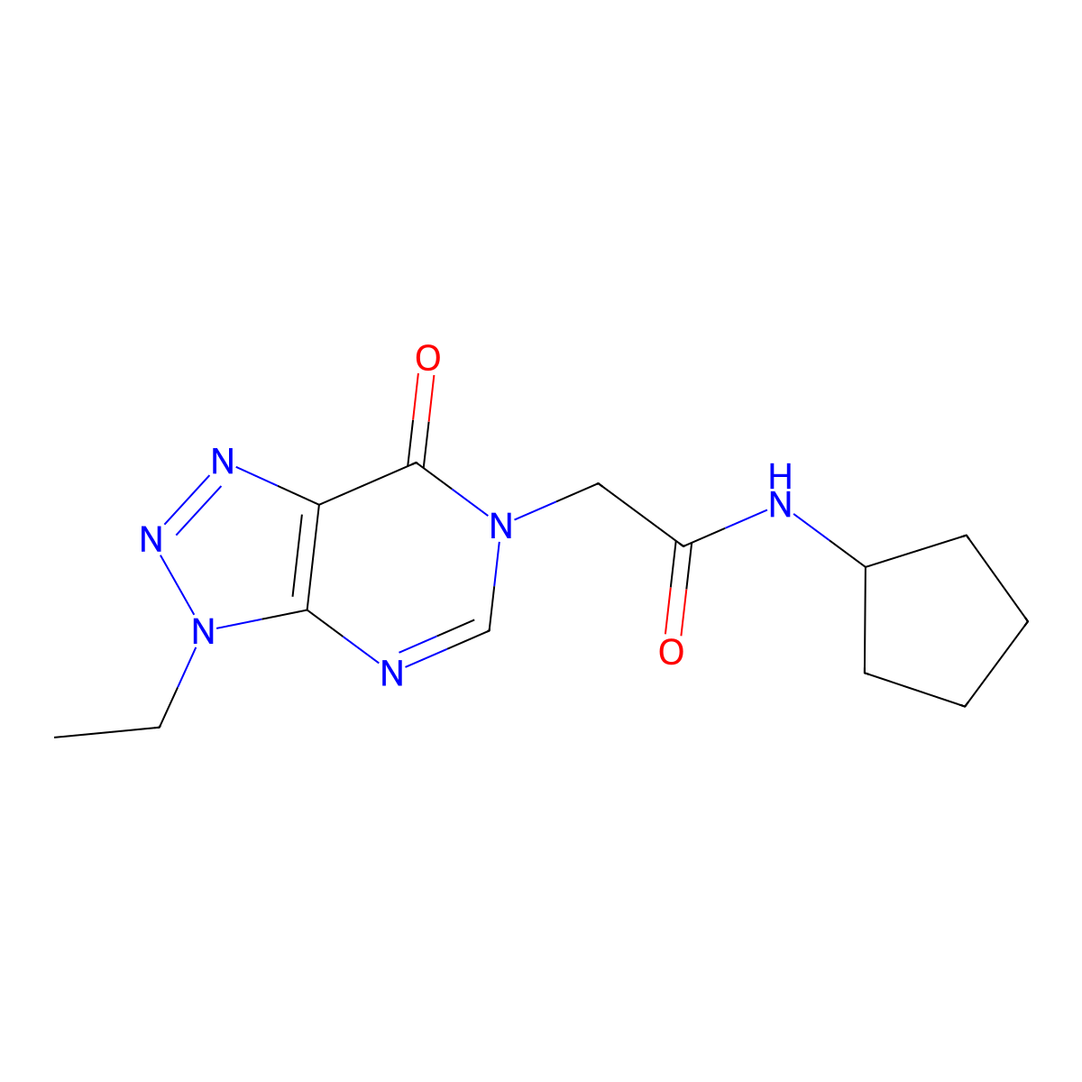 N-cyclopentyl-2-{3-ethyl-7-oxo-3H,6H,7H-[1,2,3]triazolo[4,5-d]pyrimidin-6-yl}acetamide molecular structure, CAS 1058433-06-9