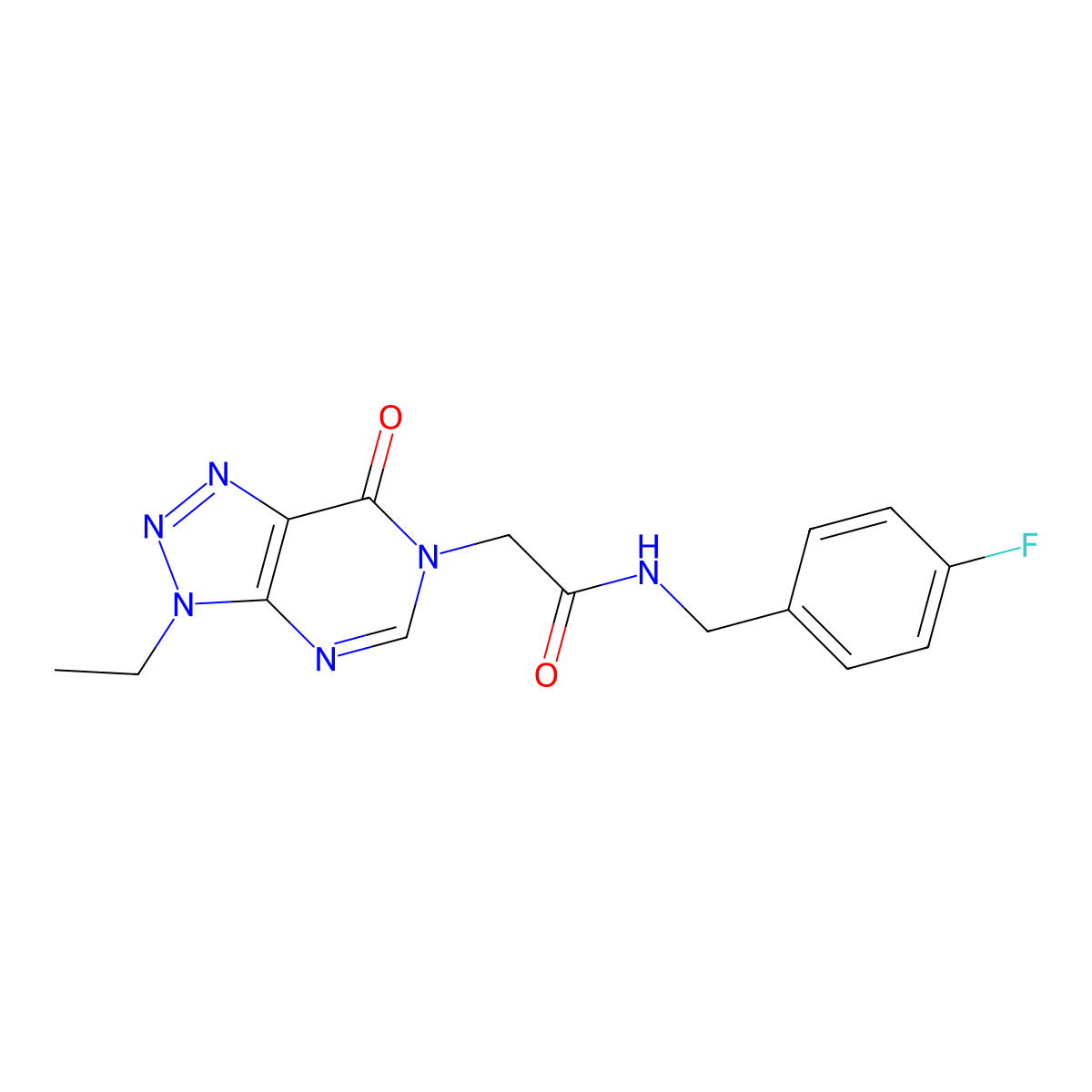 2-(3-ethyl-7-oxo-3H-[1,2,3]triazolo[4,5-d]pyrimidin-6(7H)-yl)-N-(4-fluorobenzyl)acetamide molecular structure, CAS 1058433-11-6