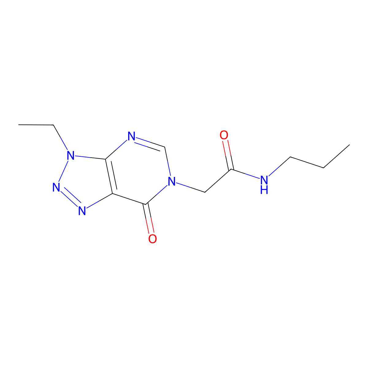 2-{3-ethyl-7-oxo-3H,6H,7H-[1,2,3]triazolo[4,5-d]pyrimidin-6-yl}-N-propylacetamide molecular structure, CAS 1058433-15-0