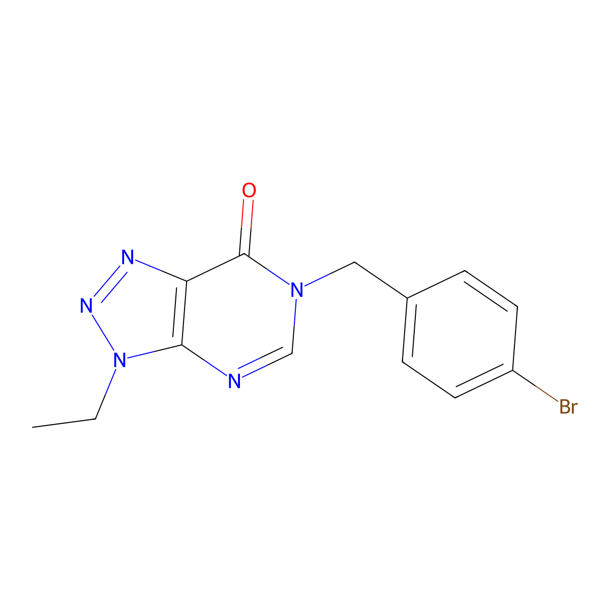 6-(4-bromobenzyl)-3-ethyl-3H-[1,2,3]triazolo[4,5-d]pyrimidin-7(6H)-one molecular structure, CAS 1058433-24-1