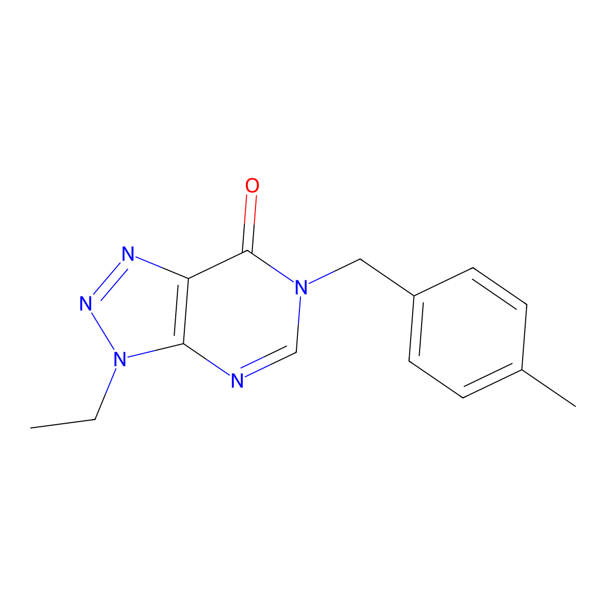 3-ethyl-6-(4-methylbenzyl)-3H-[1,2,3]triazolo[4,5-d]pyrimidin-7(6H)-one molecular structure, CAS 1058433-28-5