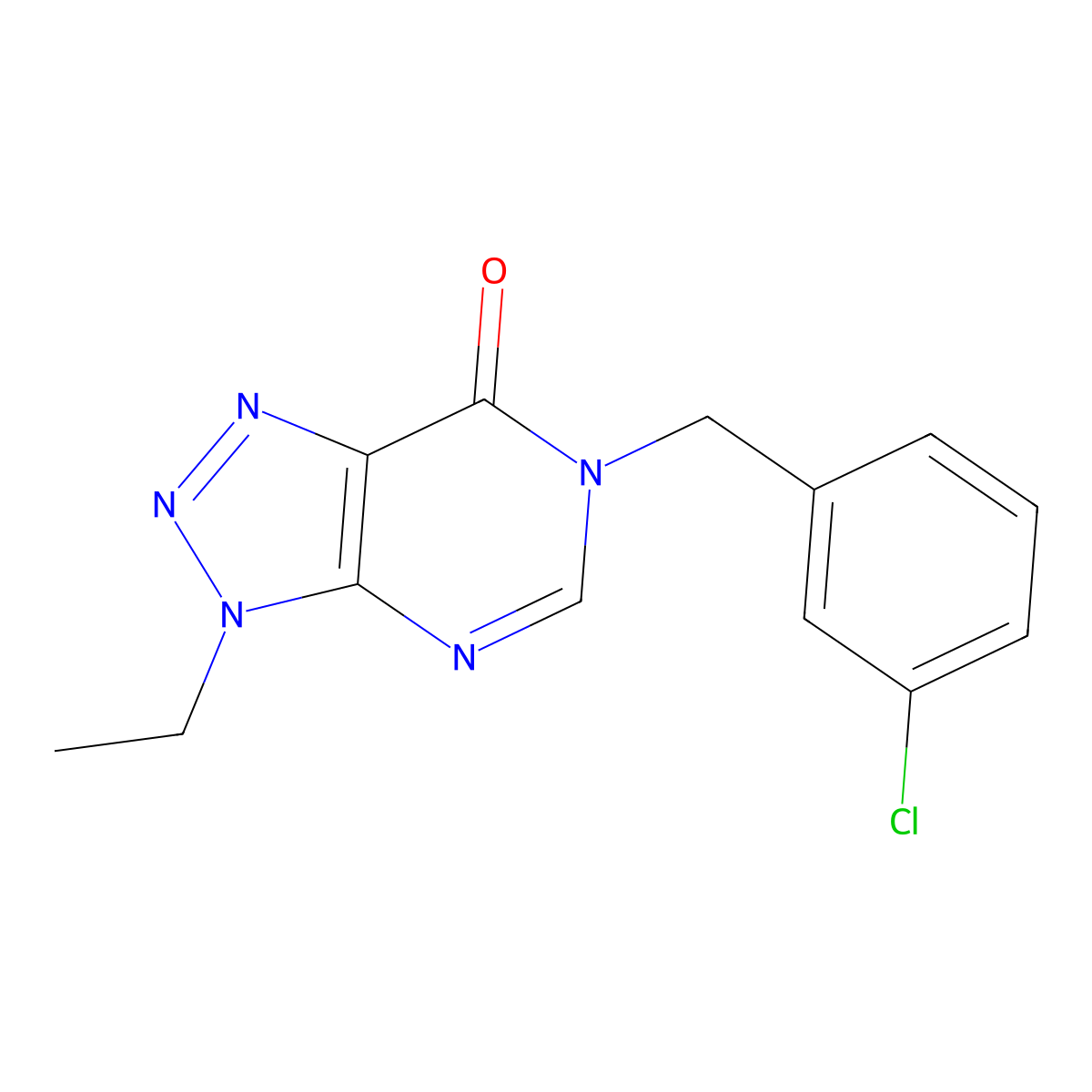 6-(3-chlorobenzyl)-3-ethyl-3H-[1,2,3]triazolo[4,5-d]pyrimidin-7(6H)-one molecular structure, CAS 1058433-32-1