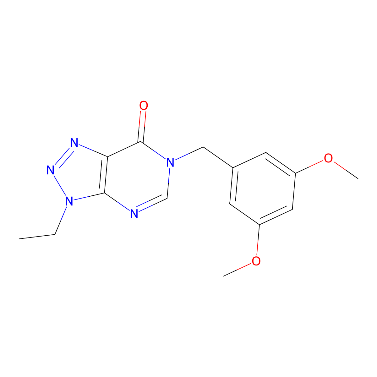 6-[(3,5-dimethoxyphenyl)methyl]-3-ethyl-3H,6H,7H-[1,2,3]triazolo[4,5-d]pyrimidin-7-one molecular structure, CAS 1058433-35-4