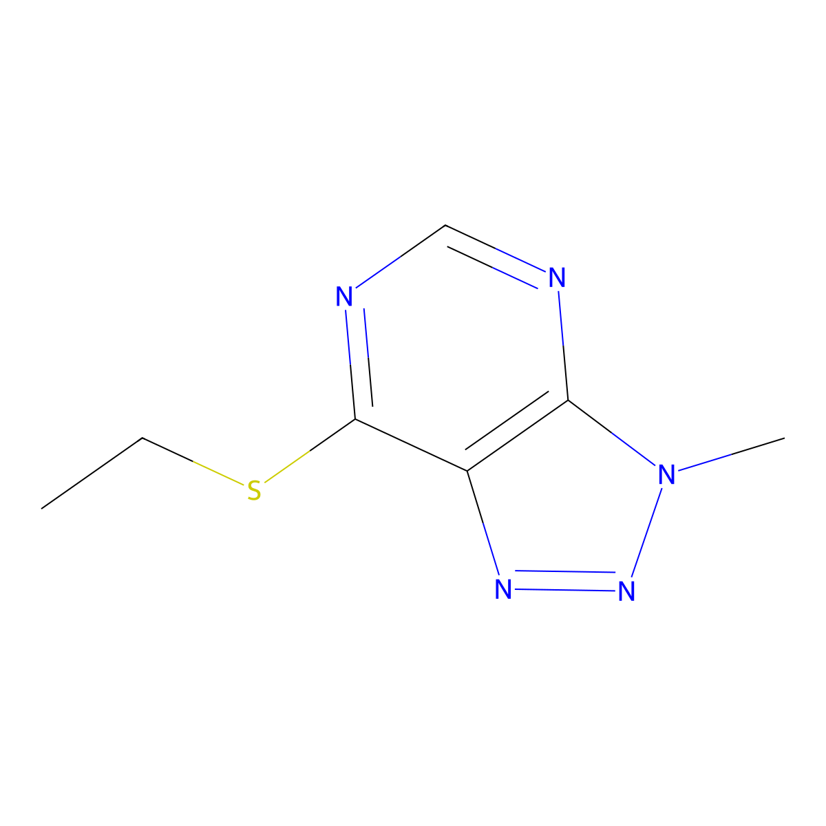 7-(ethylsulfanyl)-3-methyl-3H-[1,2,3]triazolo[4,5-d]pyrimidine molecular structure, CAS 1058433-37-6