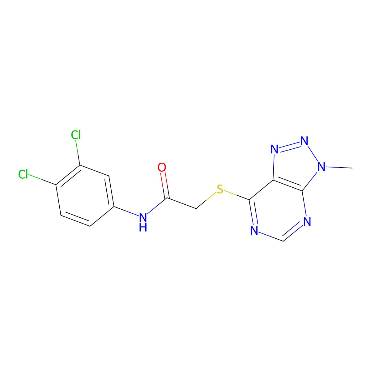 N-(3,4-dichlorophenyl)-2-({3-methyl-3H-[1,2,3]triazolo[4,5-d]pyrimidin-7-yl}sulfanyl)acetamide molecular structure, CAS 1058433-58-1