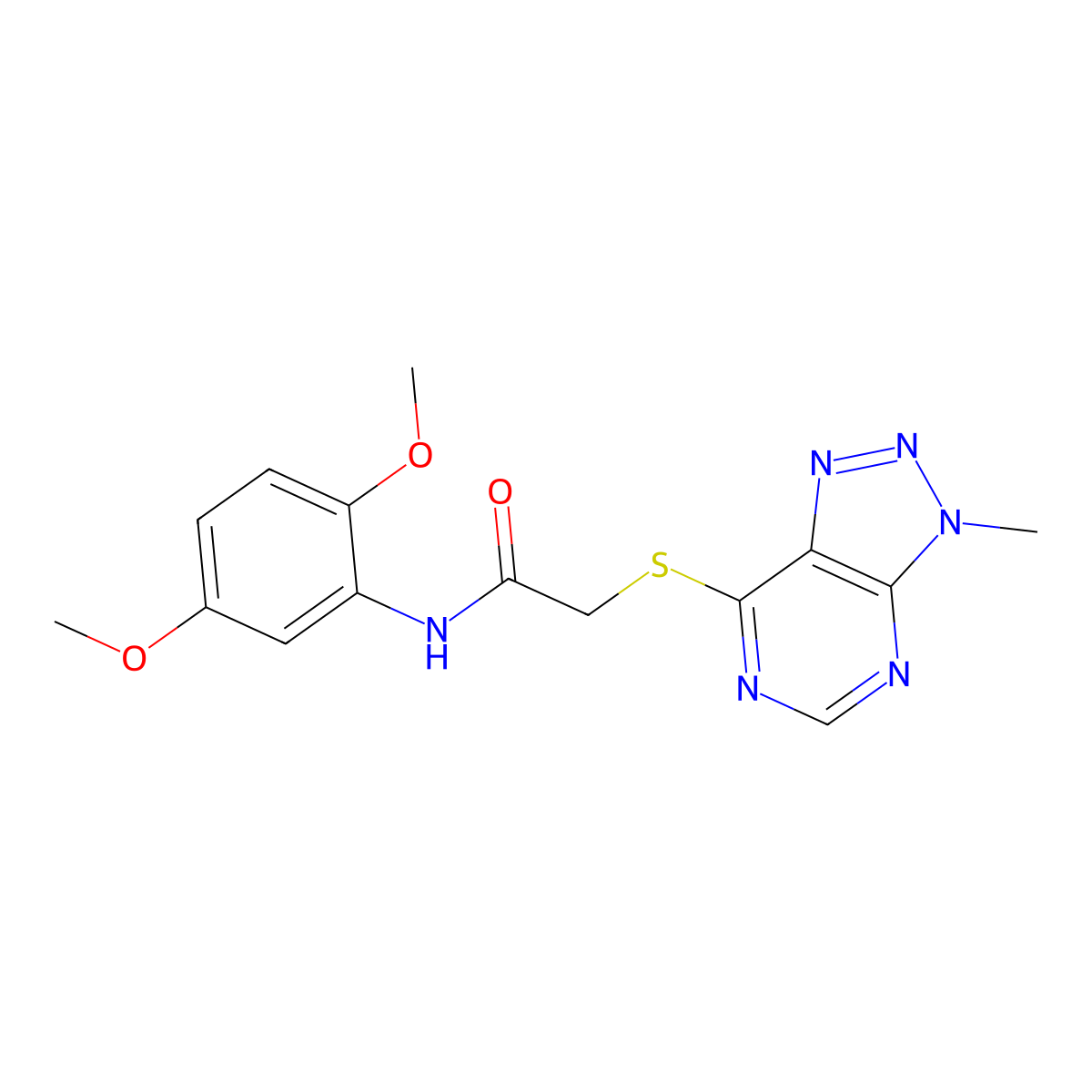 N-(2,5-dimethoxyphenyl)-2-({3-methyl-3H-[1,2,3]triazolo[4,5-d]pyrimidin-7-yl}sulfanyl)acetamide molecular structure, CAS 1058433-63-8