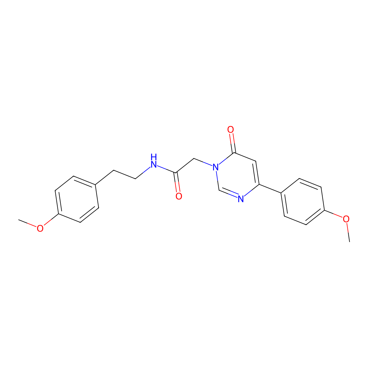 2-[4-(4-methoxyphenyl)-6-oxo-1,6-dihydropyrimidin-1-yl]-N-[2-(4-methoxyphenyl)ethyl]acetamide molecular structure, CAS 1058437-46-9
