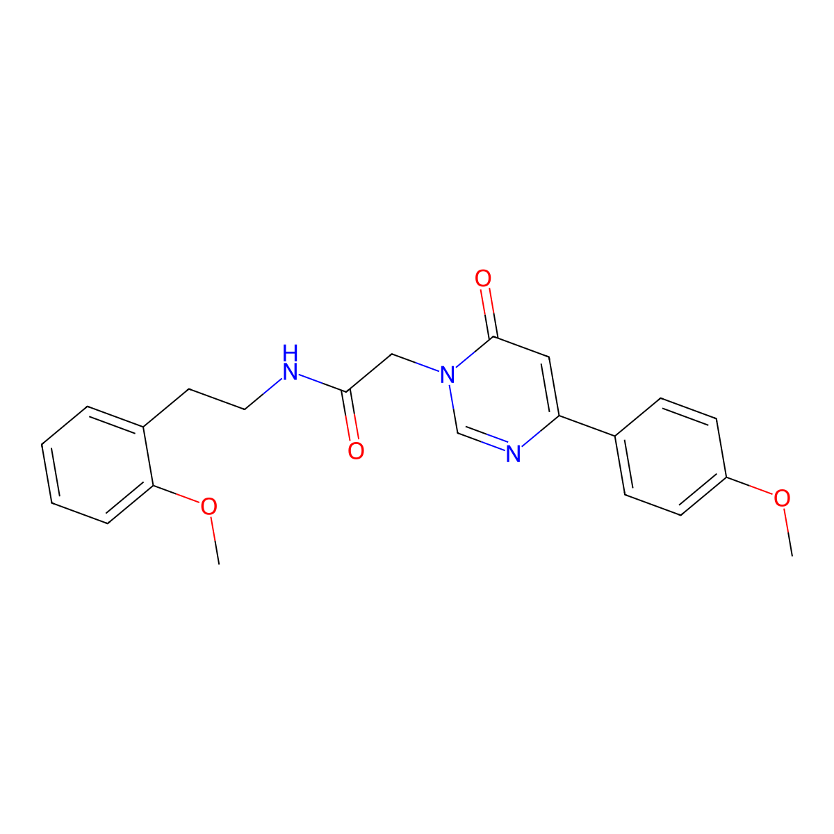 2-[4-(4-methoxyphenyl)-6-oxo-1,6-dihydropyrimidin-1-yl]-N-[2-(2-methoxyphenyl)ethyl]acetamide molecular structure, CAS 1058437-52-7