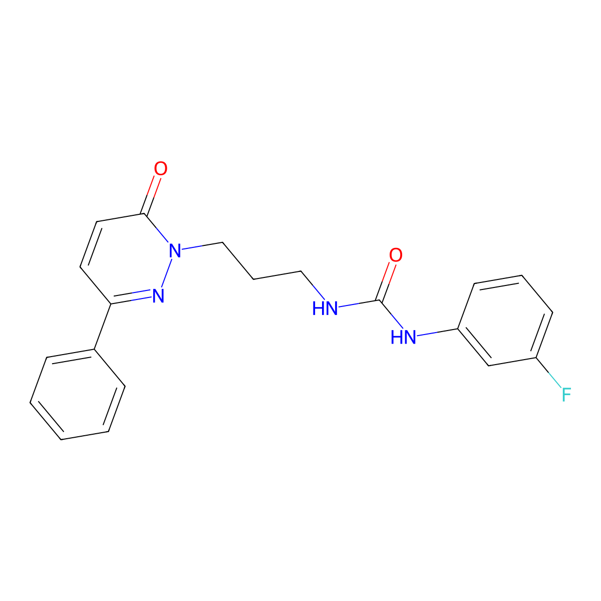 1-(3-Fluorophenyl)-3-[3-(6-oxo-3-phenyl-1,6-dihydropyridazin-1-yl)propyl]urea molecular structure, CAS 1058439-83-0