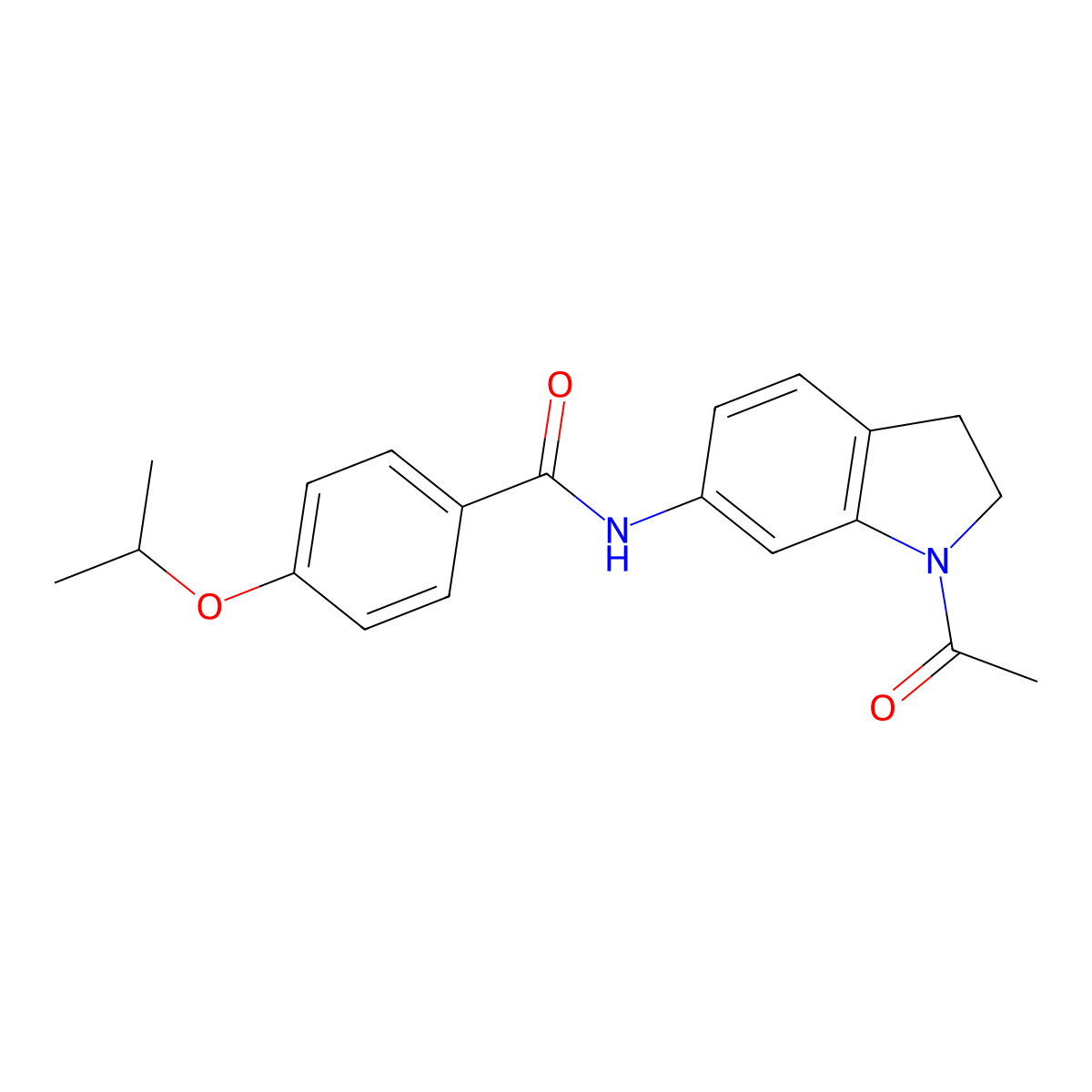 N-(1-acetyl-2,3-dihydro-1H-indol-6-yl)-4-(propan-2-yloxy)benzamide molecular structure, CAS 1058454-63-9