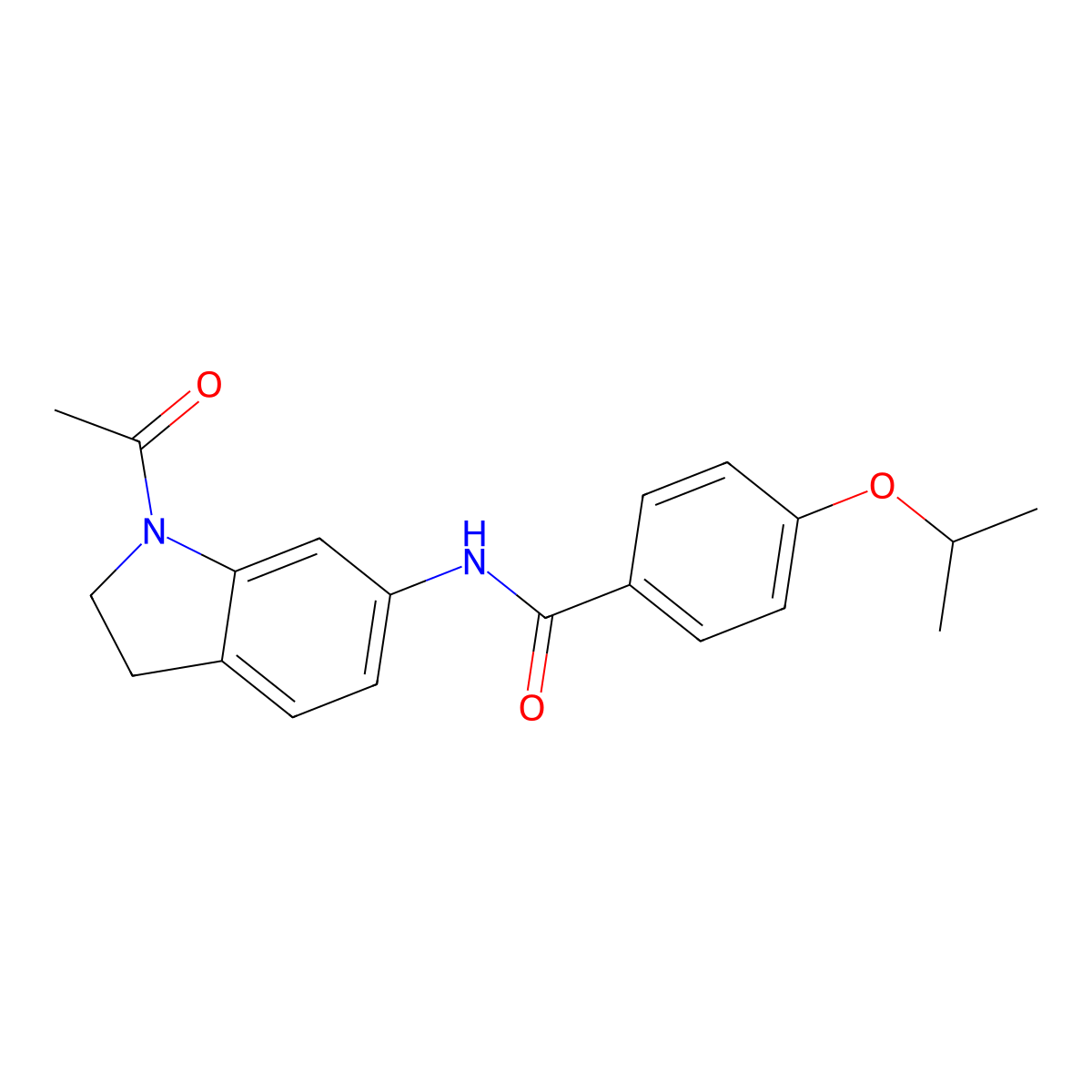 N-(1-acetyl-2,3-dihydro-1H-indol-6-yl)-4-(propan-2-yloxy)benzamide molecular structure, CAS 1058454-63-9