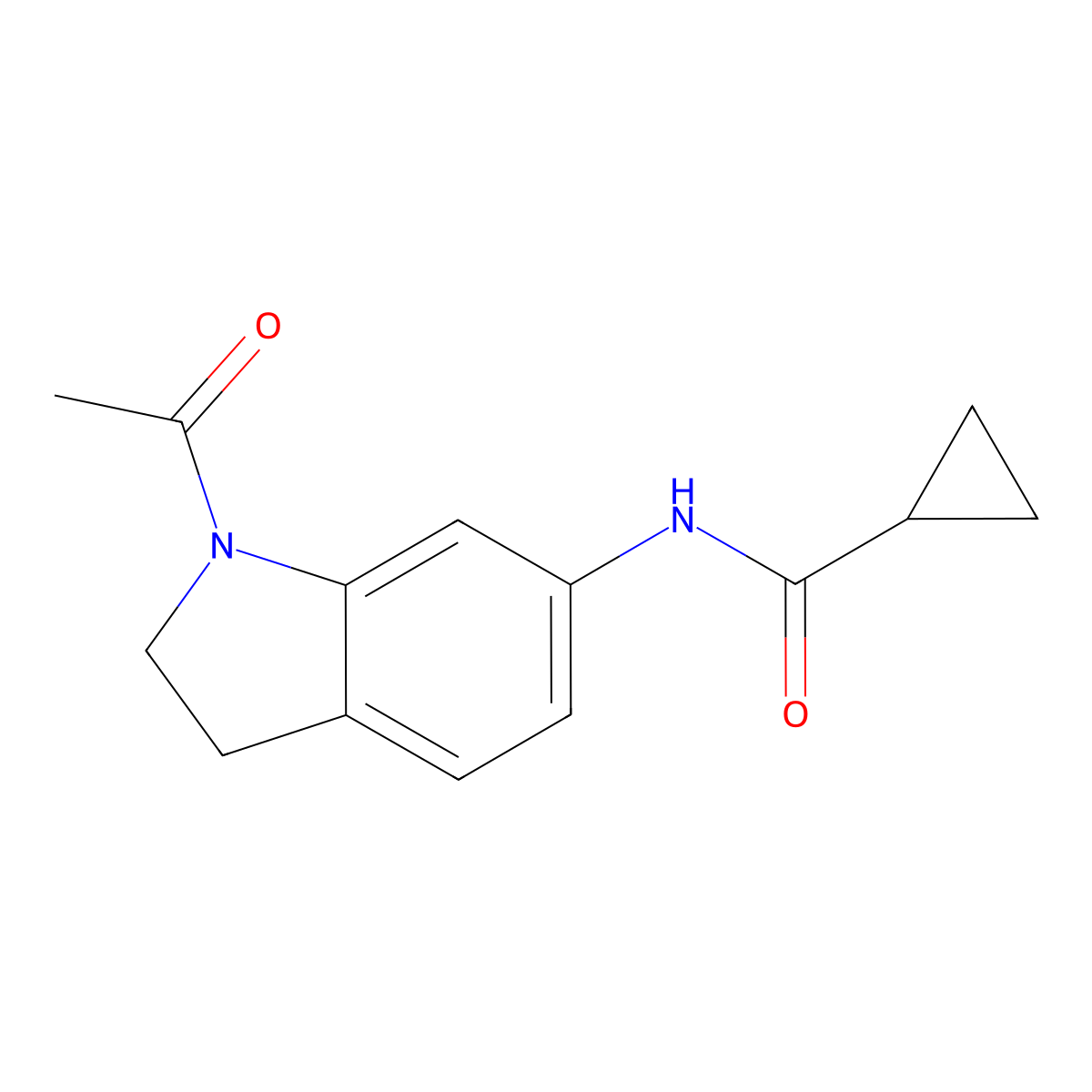 N-(1-acetyl-2,3-dihydro-1H-indol-6-yl)cyclopropanecarboxamide molecular structure, CAS 1058454-73-1