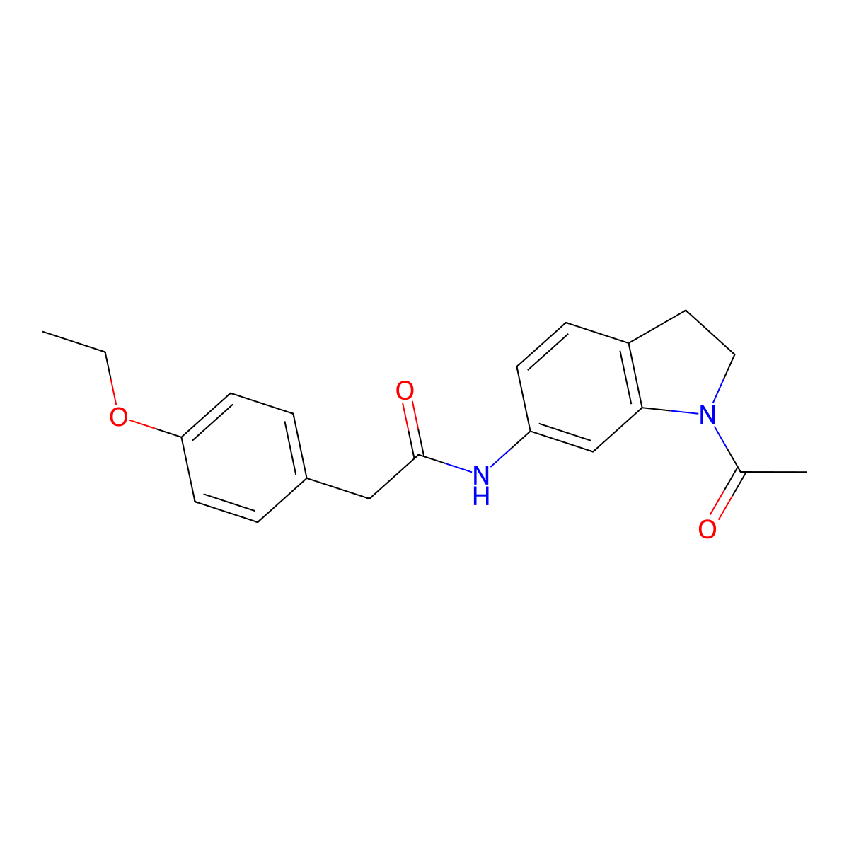 N-(1-acetyl-2,3-dihydro-1H-indol-6-yl)-2-(4-ethoxyphenyl)acetamide molecular structure, CAS 1058454-74-2