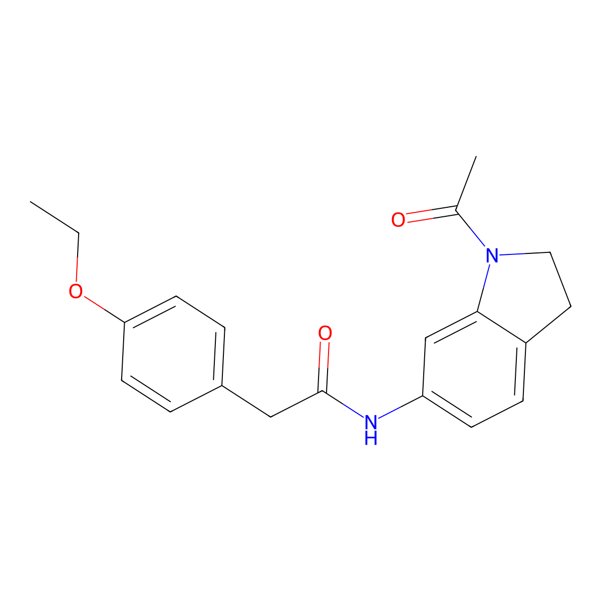 N-(1-acetyl-2,3-dihydro-1H-indol-6-yl)-2-(4-ethoxyphenyl)acetamide molecular structure, CAS 1058454-74-2