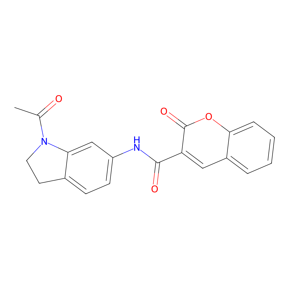 N-(1-acetylindolin-6-yl)-2-oxo-2H-chromene-3-carboxamide molecular structure, CAS 1058454-79-7