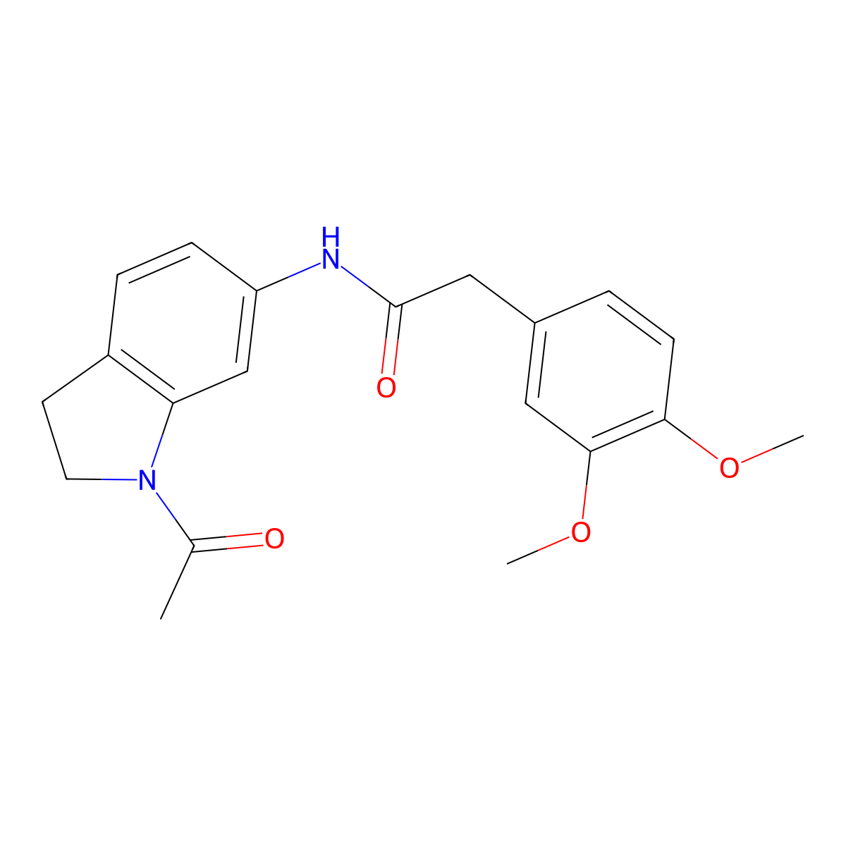 N-(1-acetyl-2,3-dihydro-1H-indol-6-yl)-2-(3,4-dimethoxyphenyl)acetamide molecular structure, CAS 1058454-93-5