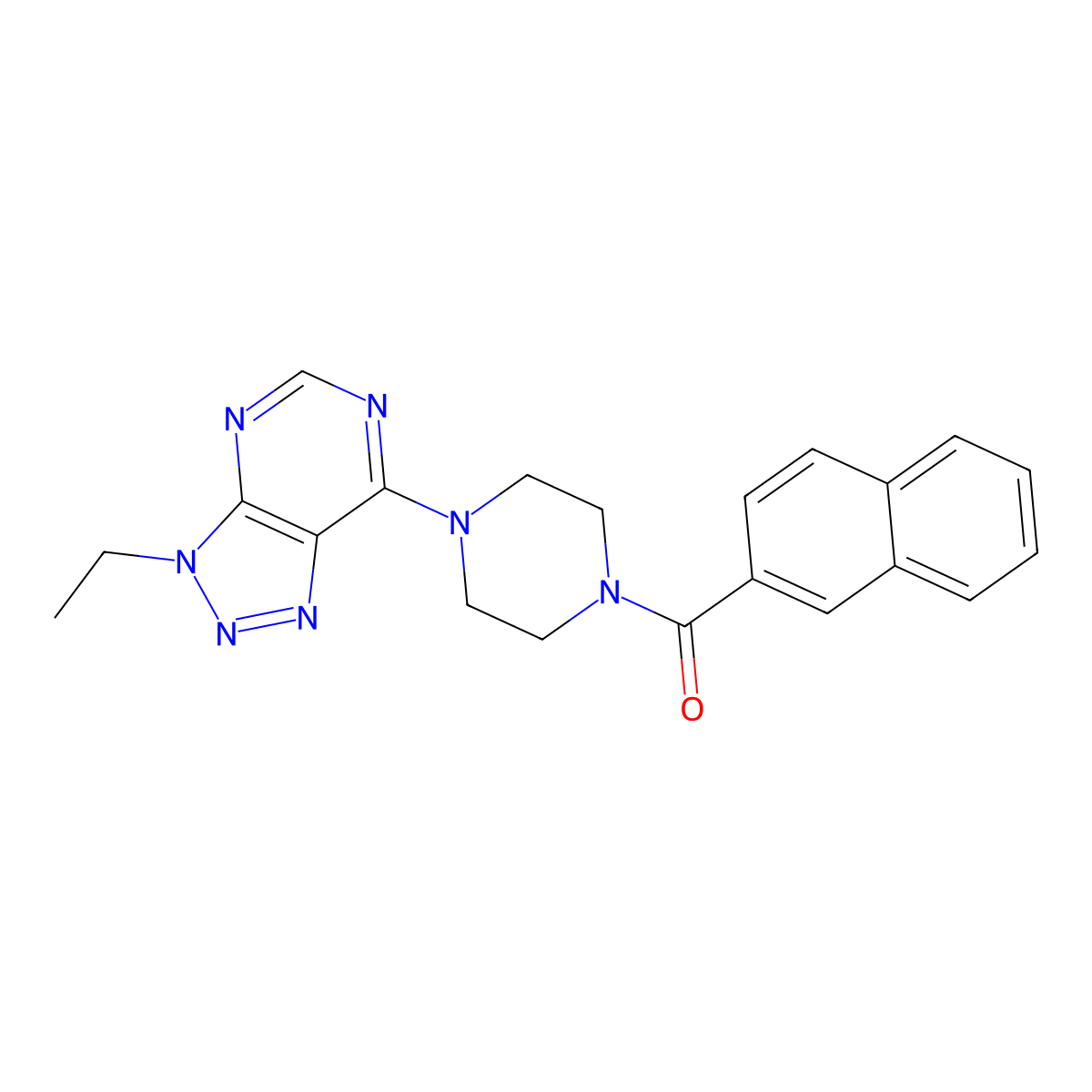 1-{3-ethyl-3H-[1,2,3]triazolo[4,5-d]pyrimidin-7-yl}-4-(naphthalene-2-carbonyl)piperazine molecular structure, CAS 1058455-87-0