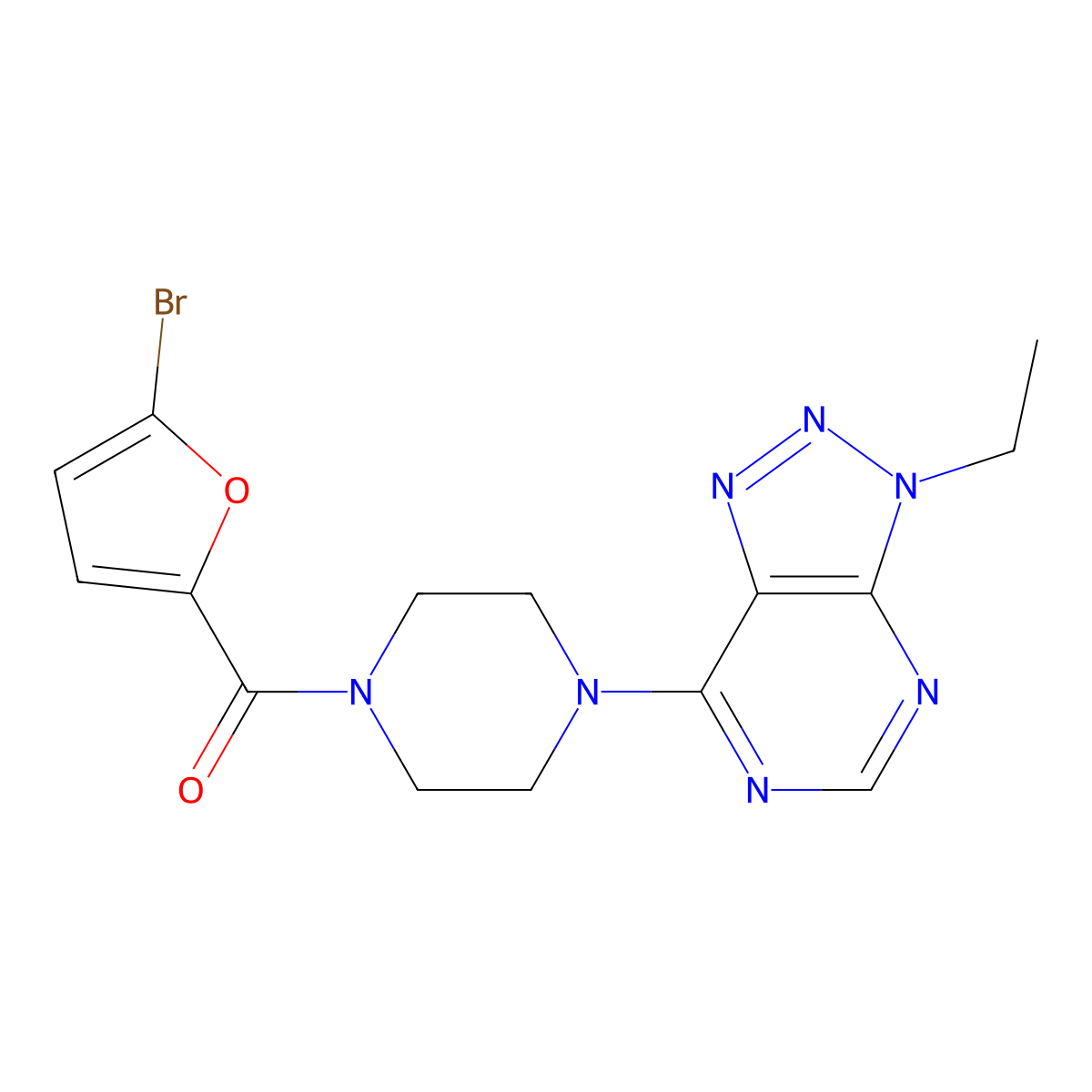 1-(5-bromofuran-2-carbonyl)-4-{3-ethyl-3H-[1,2,3]triazolo[4,5-d]pyrimidin-7-yl}piperazine molecular structure, CAS 1058456-08-8