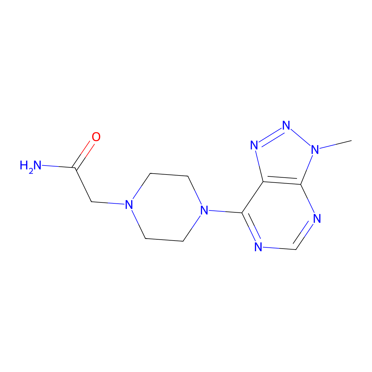 2-(4-{3-methyl-3H-[1,2,3]triazolo[4,5-d]pyrimidin-7-yl}piperazin-1-yl)acetamide molecular structure, CAS 1058456-31-7