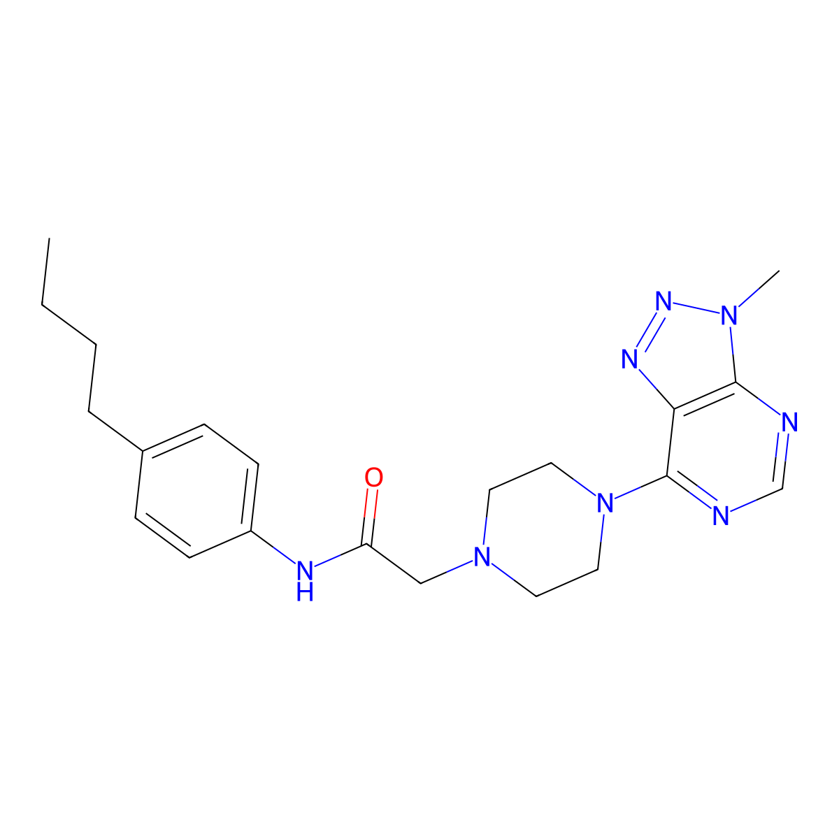 N-(4-butylphenyl)-2-(4-{3-methyl-3H-[1,2,3]triazolo[4,5-d]pyrimidin-7-yl}piperazin-1-yl)acetamide molecular structure, CAS 1058456-37-3