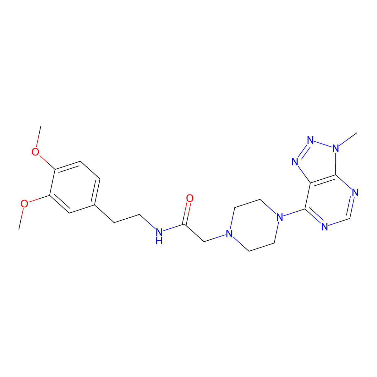 N-[2-(3,4-dimethoxyphenyl)ethyl]-2-(4-{3-methyl-3H-[1,2,3]triazolo[4,5-d]pyrimidin-7-yl}piperazin-1-yl)acetamide molecular structure, CAS 1058456-60-2