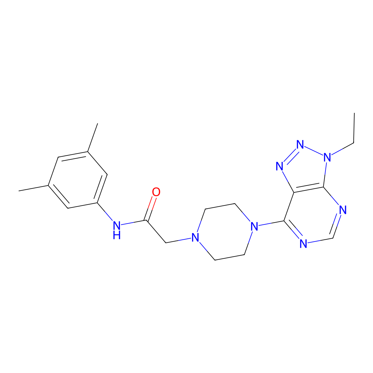 N-(3,5-dimethylphenyl)-2-(4-{3-ethyl-3H-[1,2,3]triazolo[4,5-d]pyrimidin-7-yl}piperazin-1-yl)acetamide molecular structure, CAS 1058456-77-1