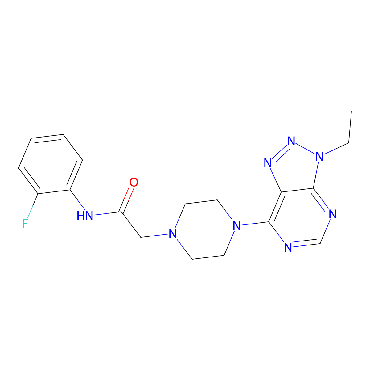 2-(4-(3-ethyl-3H-[1,2,3]triazolo[4,5-d]pyrimidin-7-yl)piperazin-1-yl)-N-(2-fluorophenyl)acetamide molecular structure, CAS 1058456-80-6
