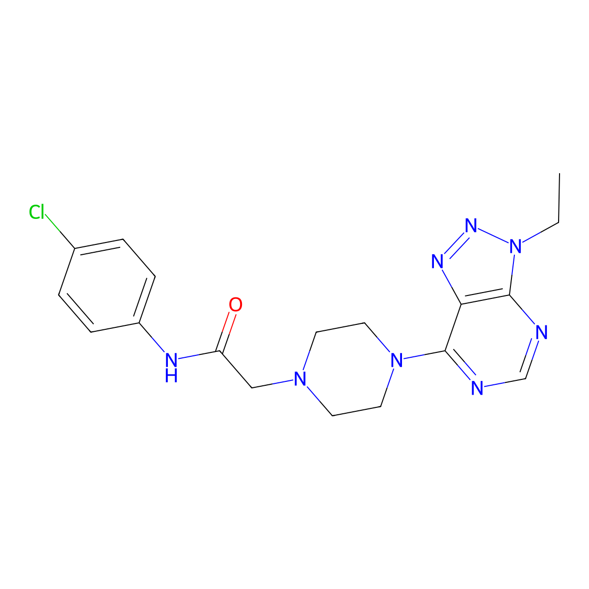 N-(4-chlorophenyl)-2-(4-(3-ethyl-3H-[1,2,3]triazolo[4,5-d]pyrimidin-7-yl)piperazin-1-yl)acetamide molecular structure, CAS 1058456-82-8