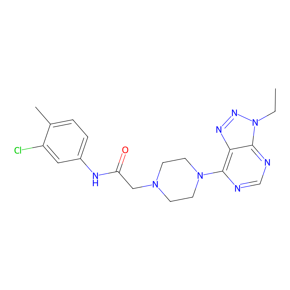 N-(3-chloro-4-methylphenyl)-2-(4-(3-ethyl-3H-[1,2,3]triazolo[4,5-d]pyrimidin-7-yl)piperazin-1-yl)acetamide molecular structure, CAS 1058456-84-0