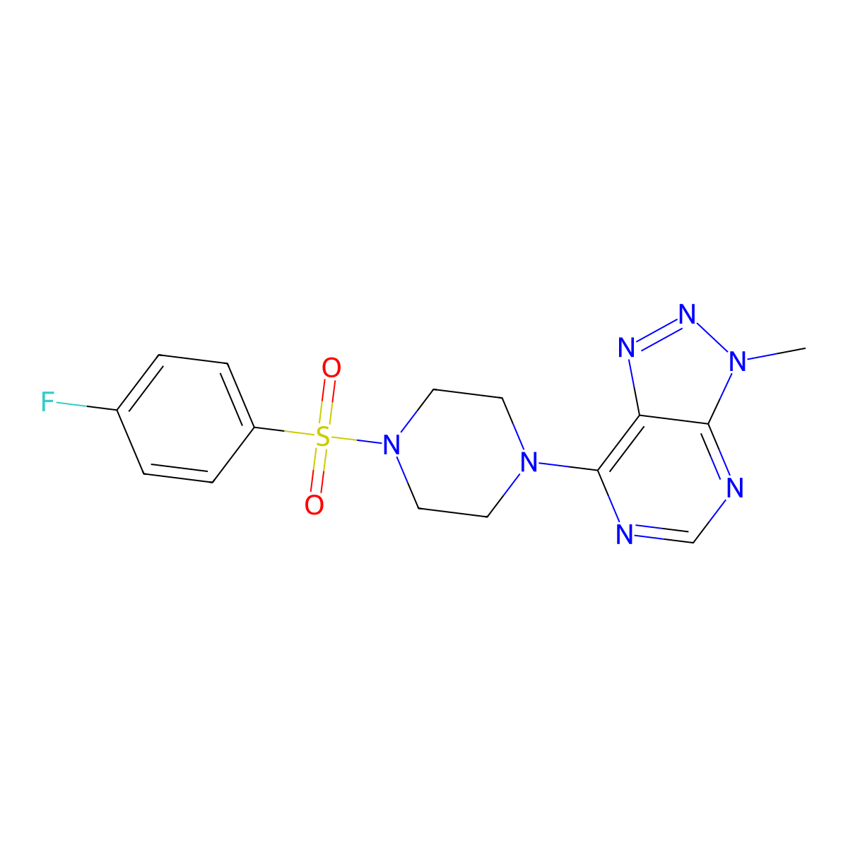 7-(4-((4-fluorophenyl)sulfonyl)piperazin-1-yl)-3-methyl-3H-[1,2,3]triazolo[4,5-d]pyrimidine molecular structure, CAS 1058457-14-9