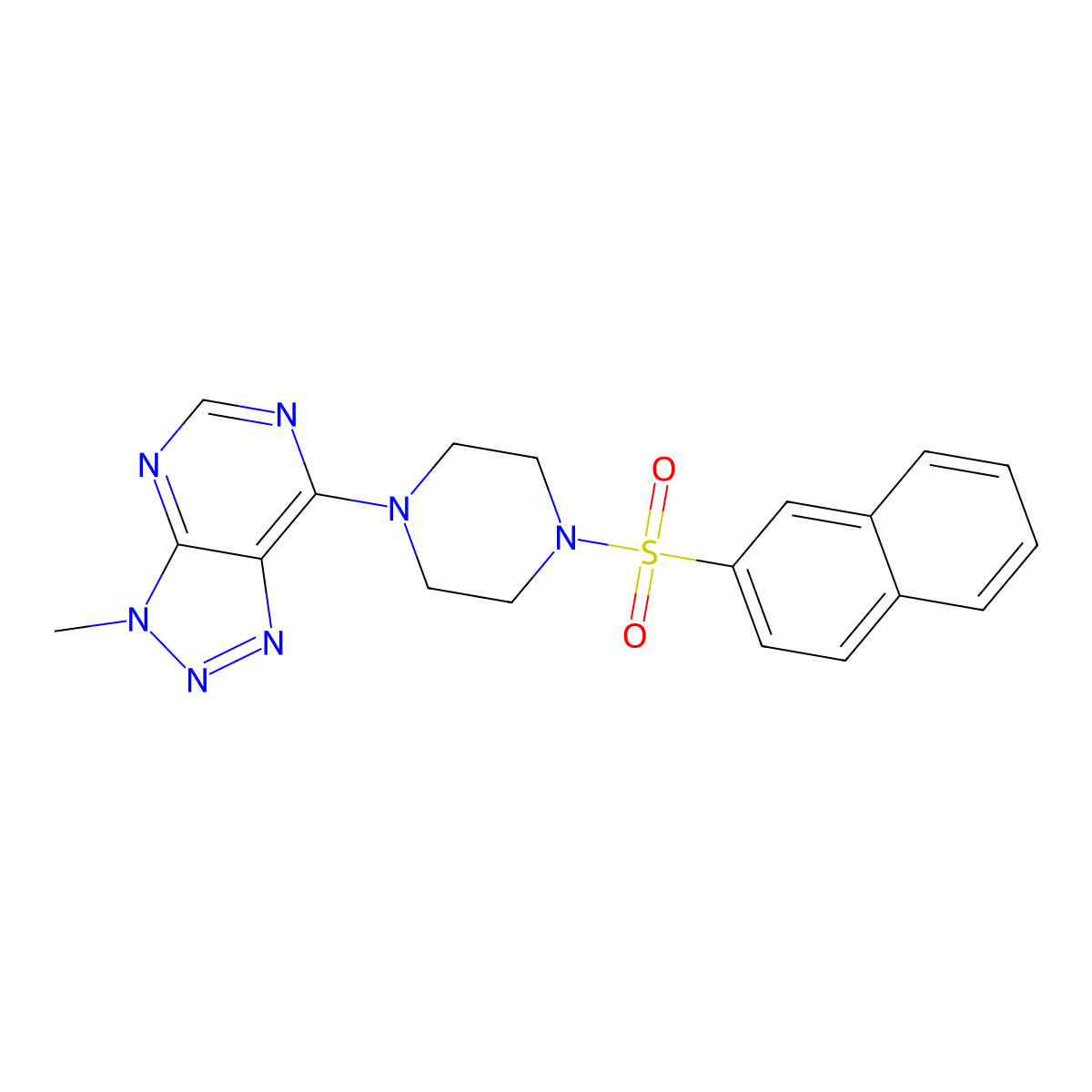 3-methyl-7-(4-(naphthalen-2-ylsulfonyl)piperazin-1-yl)-3H-[1,2,3]triazolo[4,5-d]pyrimidine molecular structure, CAS 1058457-17-2