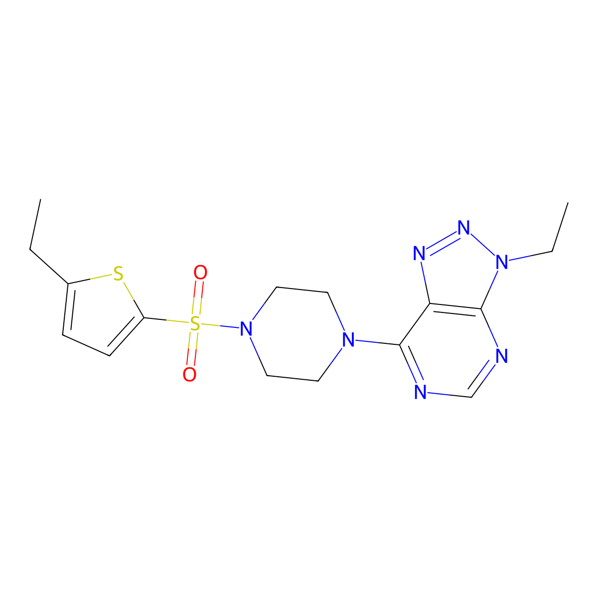 3-ethyl-7-(4-((5-ethylthiophen-2-yl)sulfonyl)piperazin-1-yl)-3H-[1,2,3]triazolo[4,5-d]pyrimidine molecular structure, CAS 1058457-44-5
