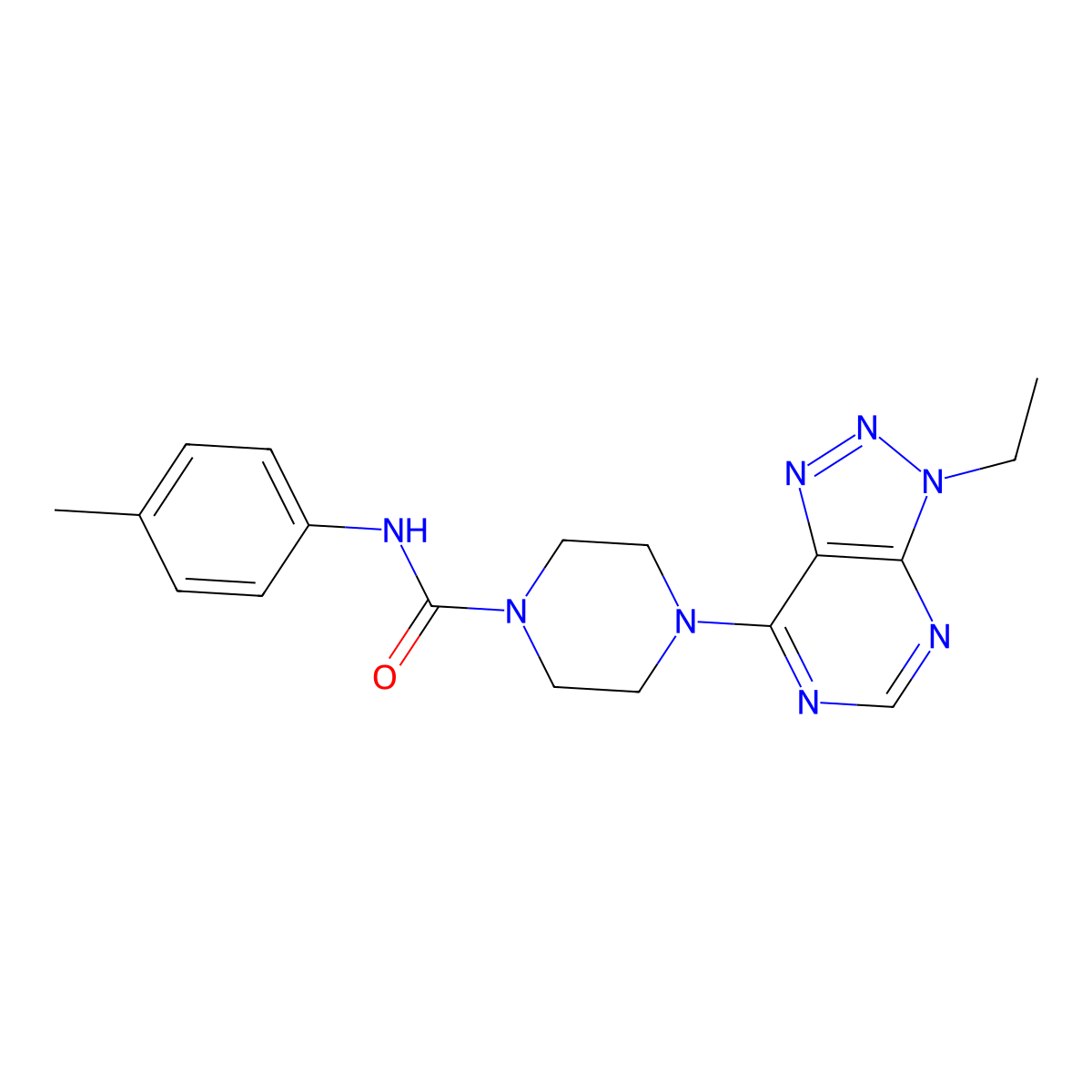 4-{3-ethyl-3H-[1,2,3]triazolo[4,5-d]pyrimidin-7-yl}-N-(4-methylphenyl)piperazine-1-carboxamide molecular structure, CAS 1058457-74-1