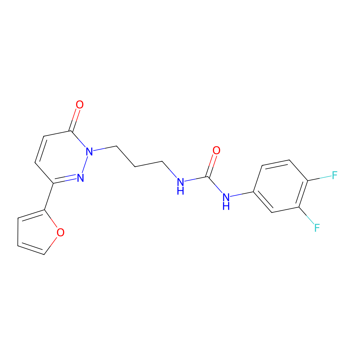 1-(3,4-Difluorophenyl)-3-{3-[3-(furan-2-yl)-6-oxo-1,6-dihydropyridazin-1-yl]propyl}urea molecular structure, CAS 1058458-17-5