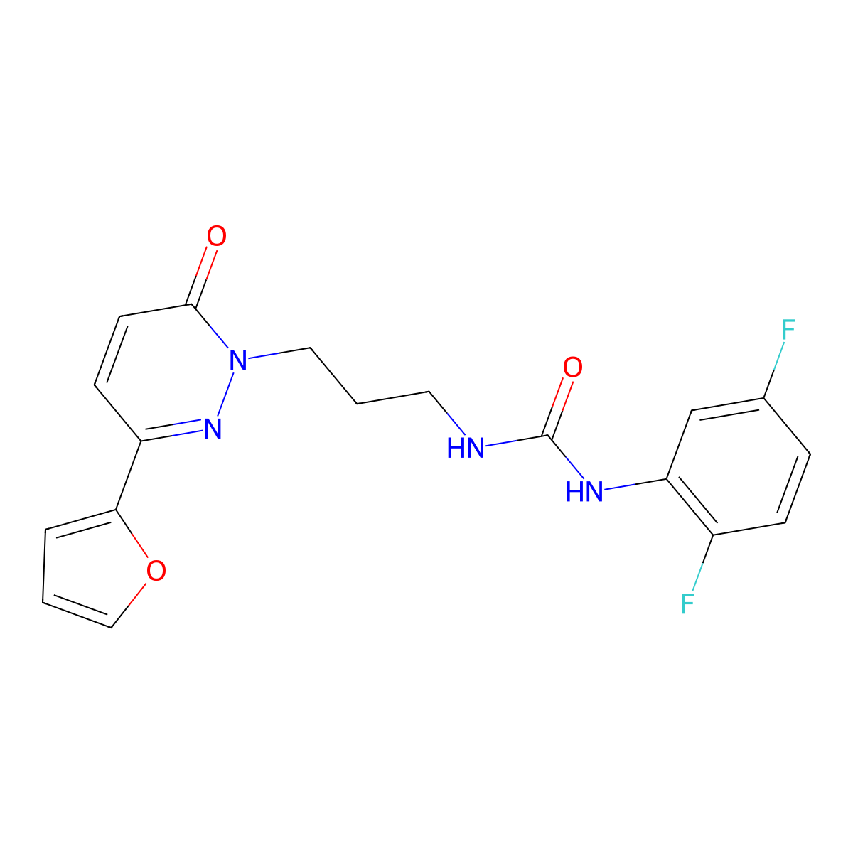 1-(2,5-Difluorophenyl)-3-{3-[3-(furan-2-yl)-6-oxo-1,6-dihydropyridazin-1-yl]propyl}urea molecular structure, CAS 1058458-39-1