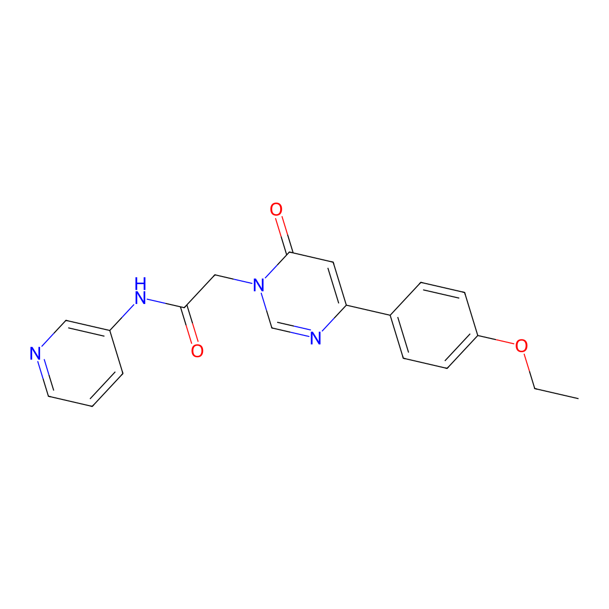 2-[4-(4-ethoxyphenyl)-6-oxo-1,6-dihydropyrimidin-1-yl]-N-(pyridin-3-yl)acetamide molecular structure, CAS 1058461-67-8