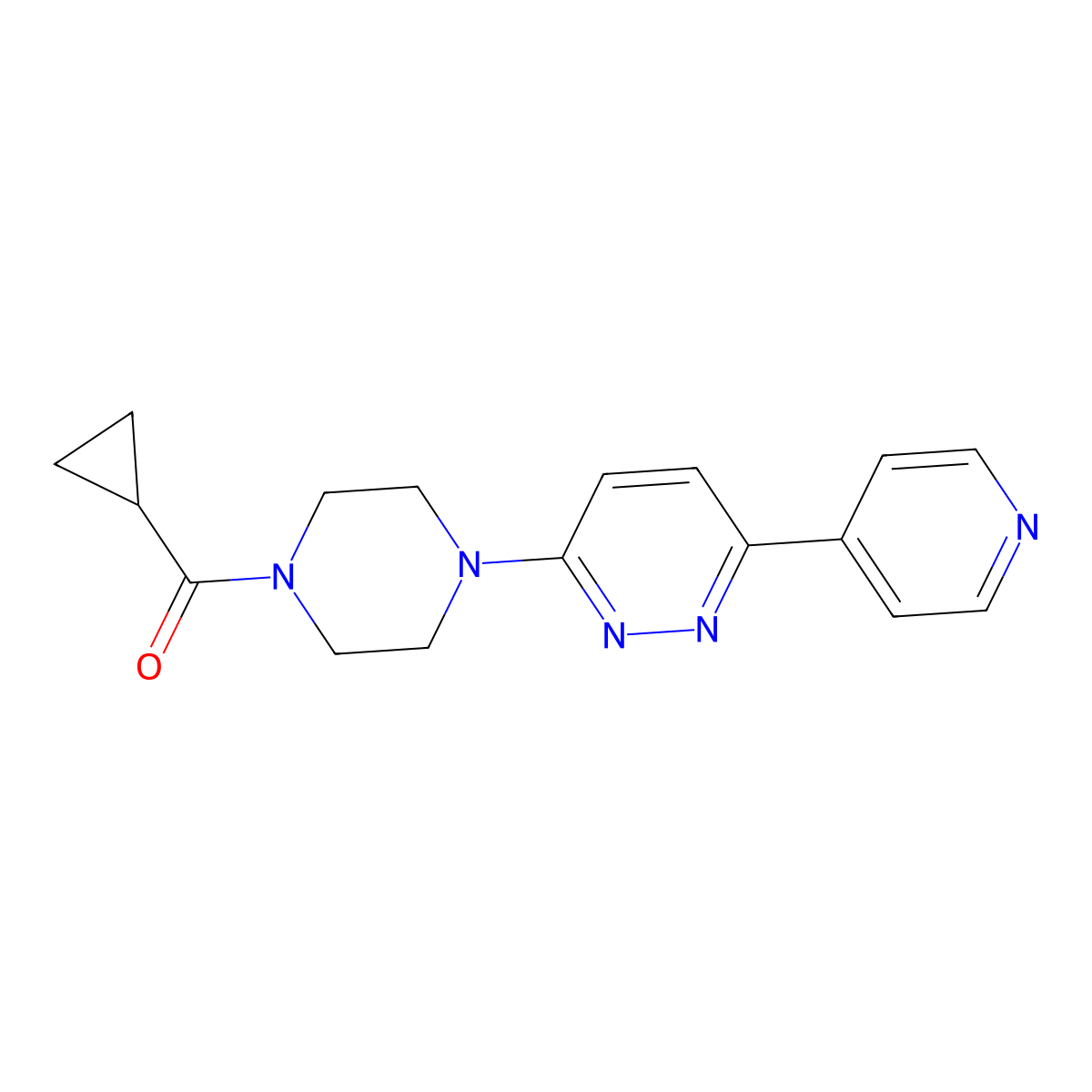 3-(4-Cyclopropanecarbonylpiperazin-1-yl)-6-(pyridin-4-yl)pyridazine molecular structure, CAS 1058473-51-0