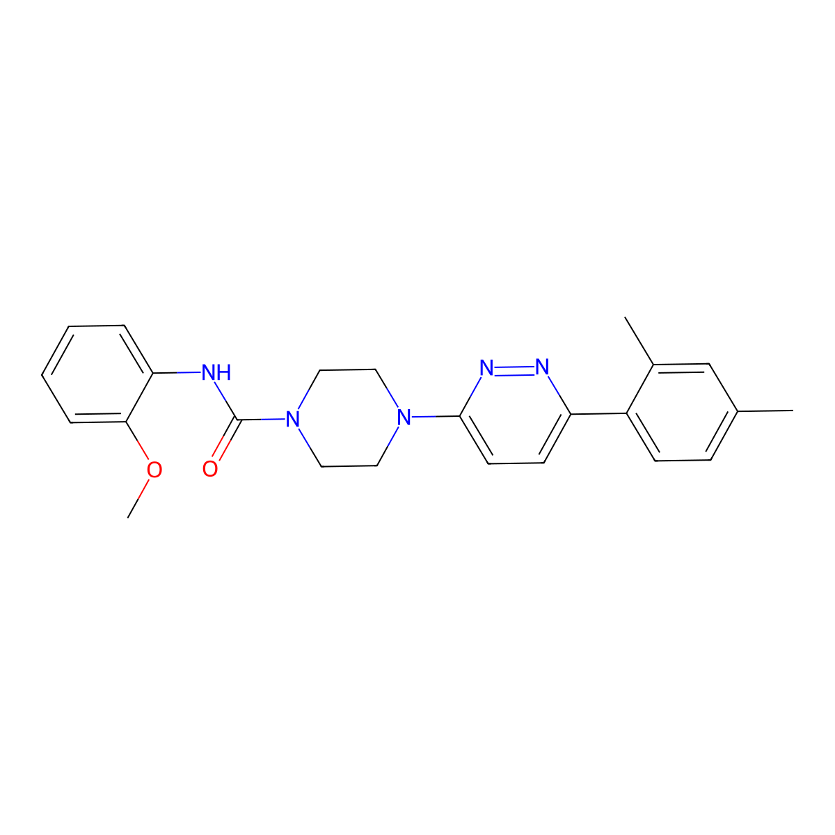4-[6-(2,4-dimethylphenyl)pyridazin-3-yl]-N-(2-methoxyphenyl)piperazine-1-carboxamide molecular structure, CAS 1058474-88-6