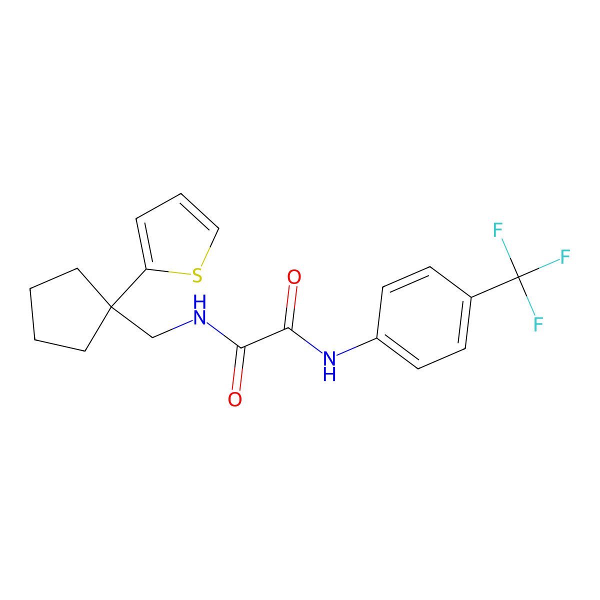 N-{[1-(thiophen-2-yl)cyclopentyl]methyl}-N'-[4-(trifluoromethyl)phenyl]ethanediamide molecular structure, CAS 1058475-59-4